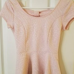 Cute pink bowtie back peplum top